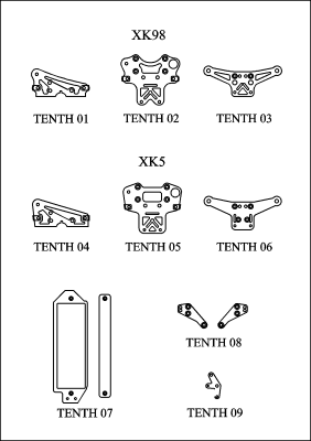Tenth Technology / Ttech XK5 and XK98 parts