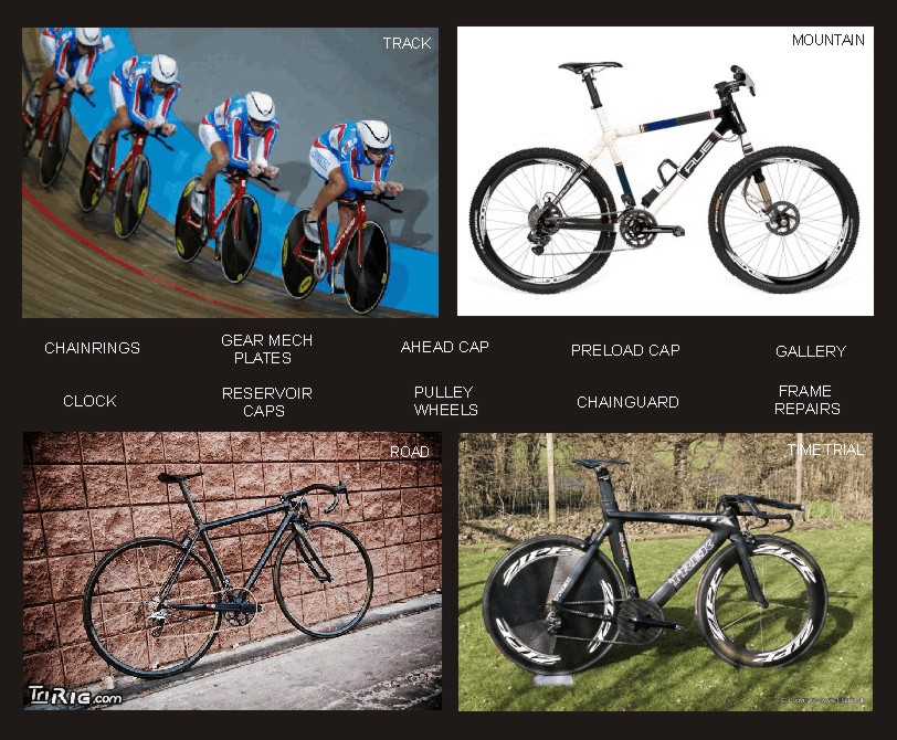 Fibre-lyte bicycle parts