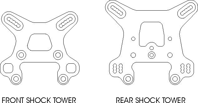 Associated RC8 B3 shock towers